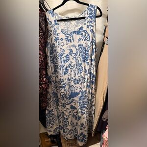 Summer dress, linen mix, with pockets!